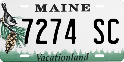 ME license plate 7274SC