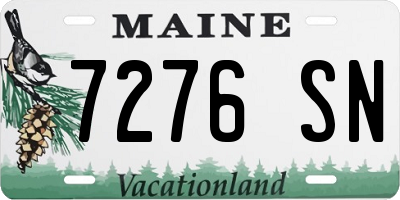 ME license plate 7276SN