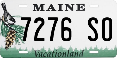 ME license plate 7276SO
