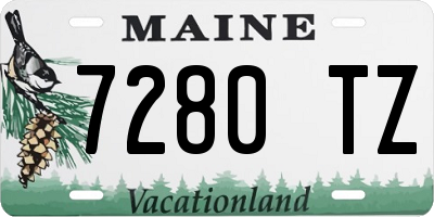ME license plate 7280TZ