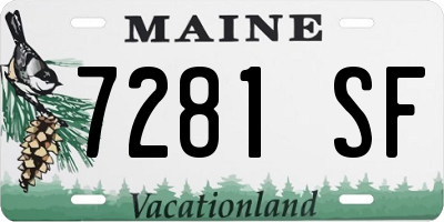 ME license plate 7281SF