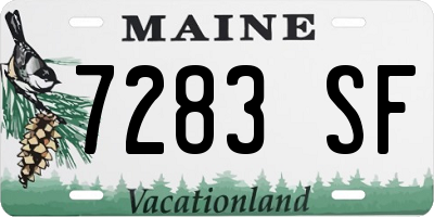 ME license plate 7283SF