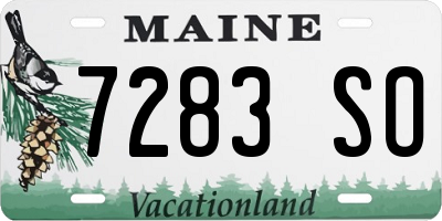 ME license plate 7283SO