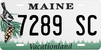 ME license plate 7289SC