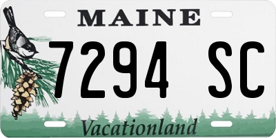 ME license plate 7294SC