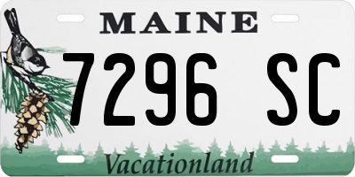 ME license plate 7296SC