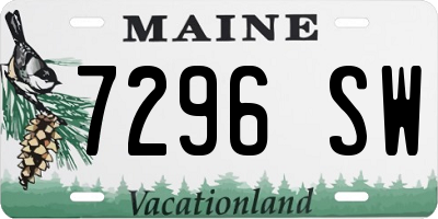 ME license plate 7296SW