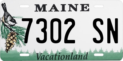 ME license plate 7302SN