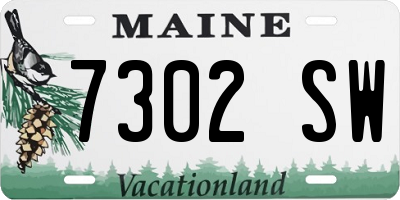 ME license plate 7302SW