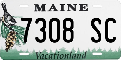 ME license plate 7308SC
