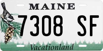 ME license plate 7308SF