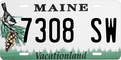 ME license plate 7308SW