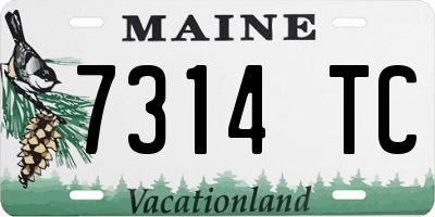 ME license plate 7314TC