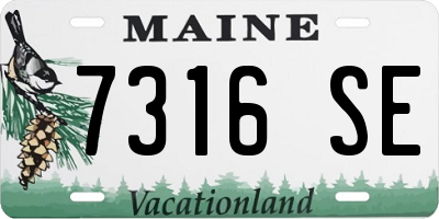 ME license plate 7316SE