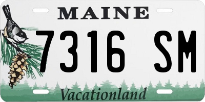ME license plate 7316SM
