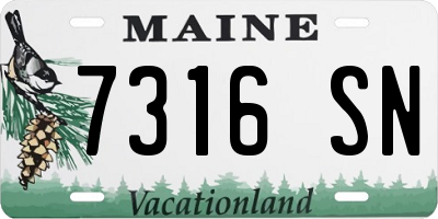 ME license plate 7316SN