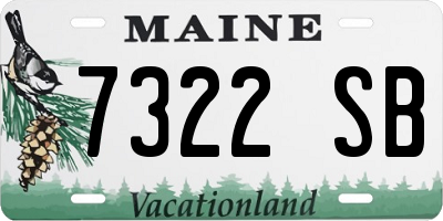ME license plate 7322SB