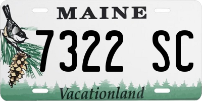 ME license plate 7322SC