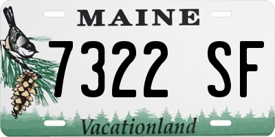 ME license plate 7322SF