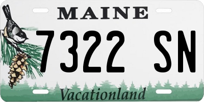 ME license plate 7322SN