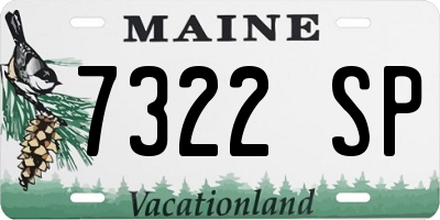 ME license plate 7322SP