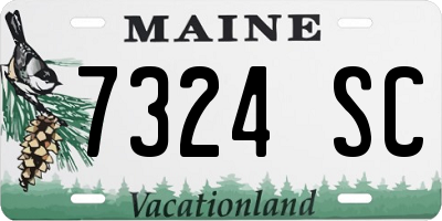 ME license plate 7324SC
