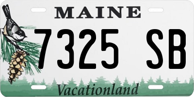 ME license plate 7325SB