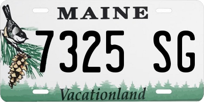 ME license plate 7325SG