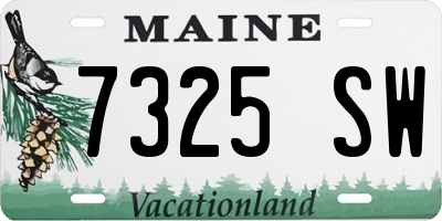ME license plate 7325SW