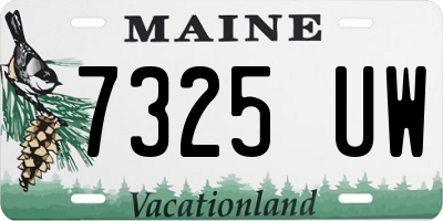 ME license plate 7325UW