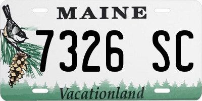 ME license plate 7326SC