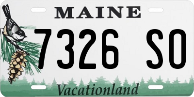 ME license plate 7326SO