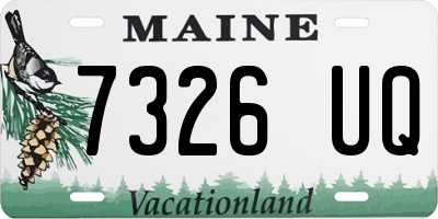 ME license plate 7326UQ