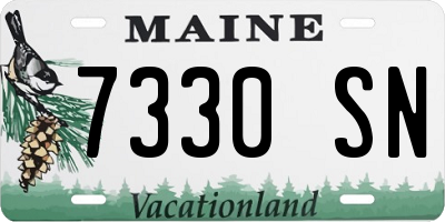 ME license plate 7330SN