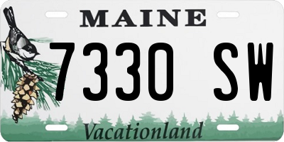 ME license plate 7330SW