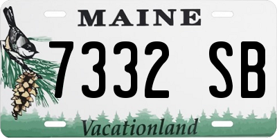 ME license plate 7332SB