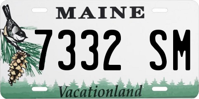 ME license plate 7332SM