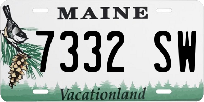 ME license plate 7332SW