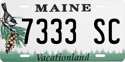 ME license plate 7333SC