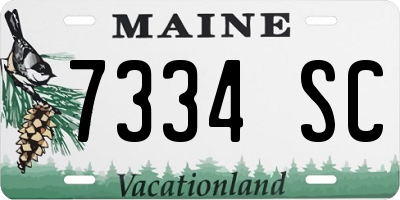 ME license plate 7334SC