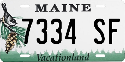 ME license plate 7334SF
