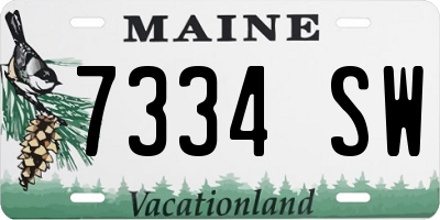 ME license plate 7334SW