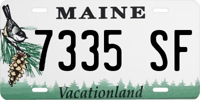ME license plate 7335SF