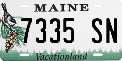 ME license plate 7335SN