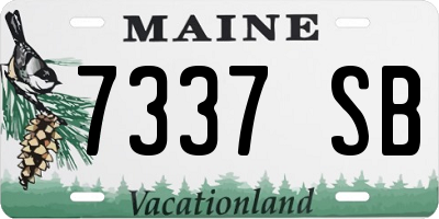 ME license plate 7337SB