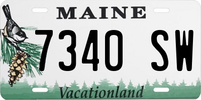 ME license plate 7340SW