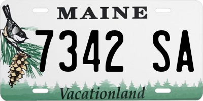 ME license plate 7342SA