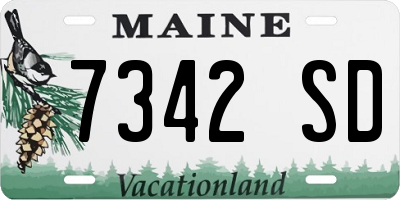 ME license plate 7342SD