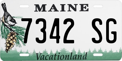 ME license plate 7342SG