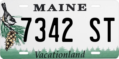 ME license plate 7342ST